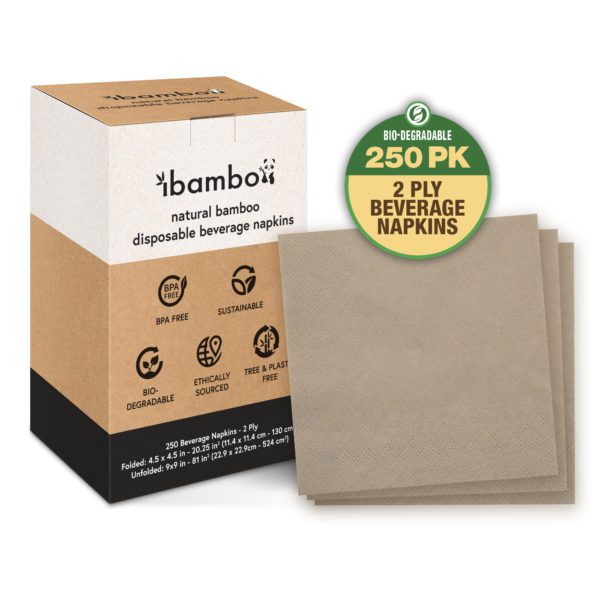 disposable bamboo cocktail napkins