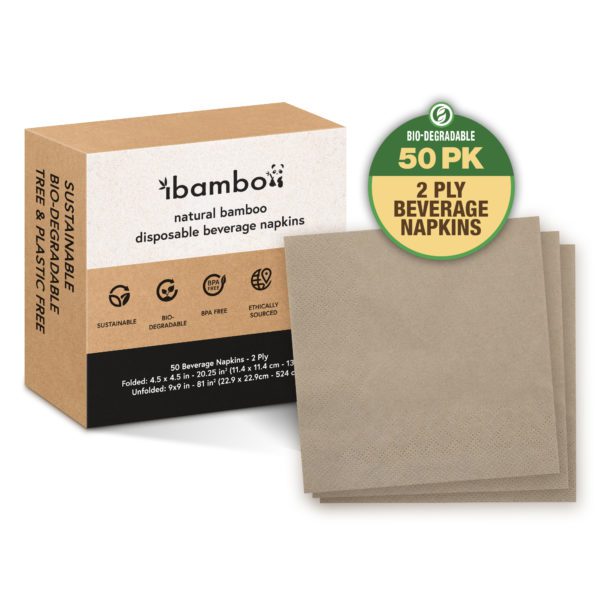 bamboo disposable cocktail napkins