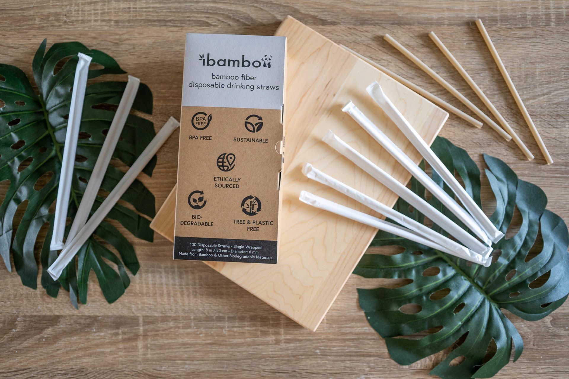 Product: New Product Feature: Single-Wrapped, Disposable Bamboo Fiber Straws | Ibambo