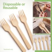 disposable reusable bamboo forks